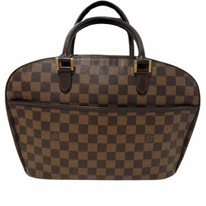 Vintage Louis Vuitton Sarria Zip Closure Shoulder Bag Brown Canvas